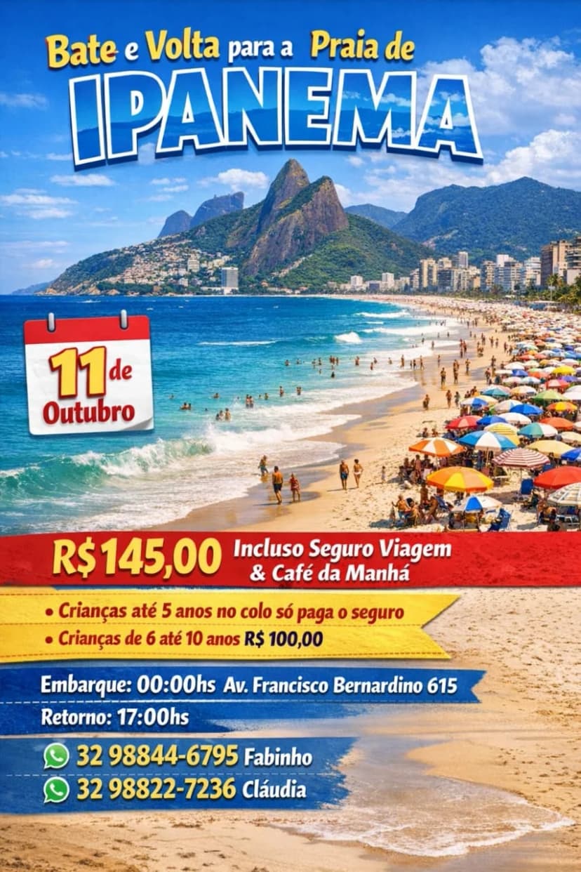 Cartaz da excursão Praia de Ipanema